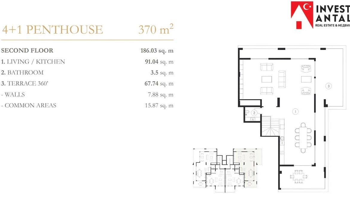 Sky Diamond Modern 2-Bedroom (2+1) Apartments