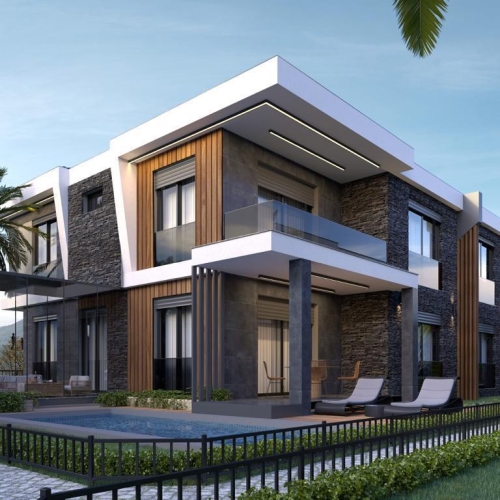 Image of house with palm trees